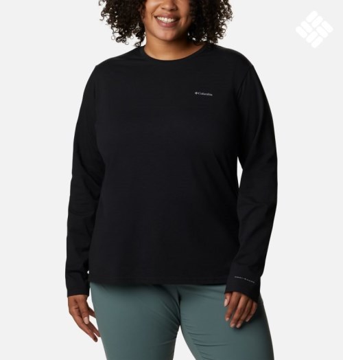 Hanorace Columbia Sun Trek Long Sleeve Dama Negrii | Plus Size ZMZ1SA8MQ